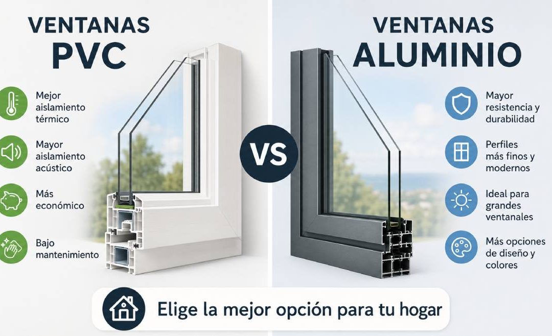 Ventanas de PVC vs Aluminio: Guía completa para elegir la mejor opción